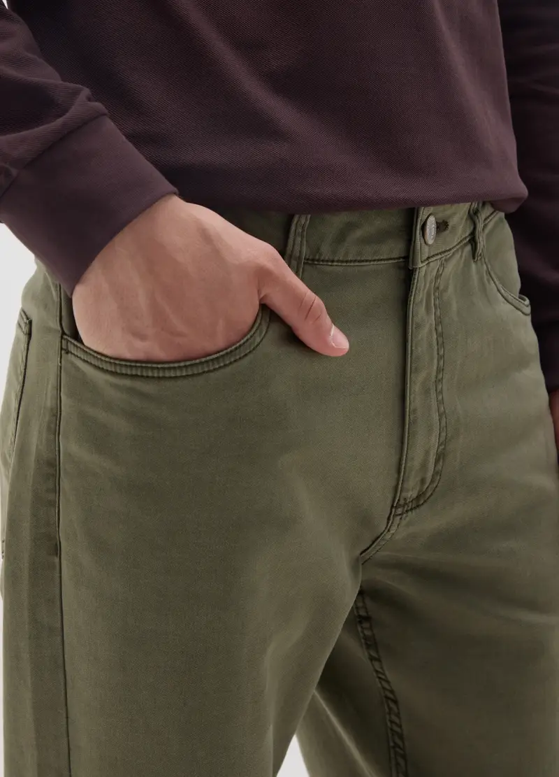 OVS, Pantaloni In Cotone Elasticizzato Verde Slim Fit, Uomo, Verde, Taglia: 44 miniatura 3