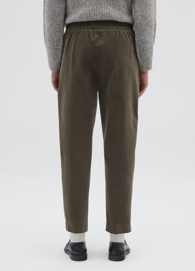 Pantaloni In Cotone Elasticizzato Verdi Regular Fit, Donna, Verde miniatura 3