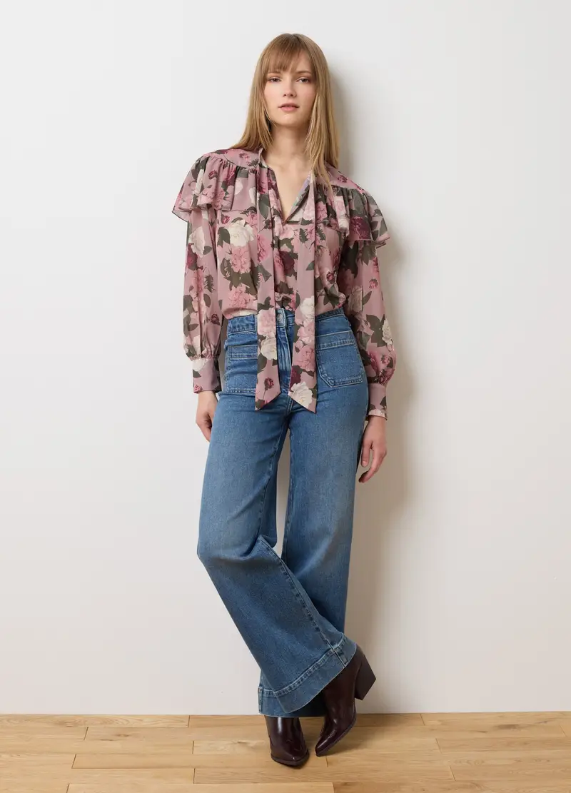 OVS, Pantaloni In Denim Elasticizzato Blu Wide Leg, Donna, Denim, Taglia: 40