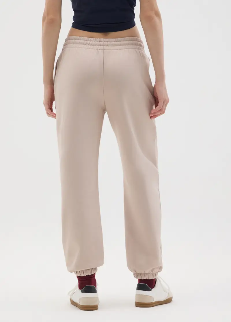 Pantaloni In Misto Cotone Beige Regular Fit, Donna, Beige miniatura 3