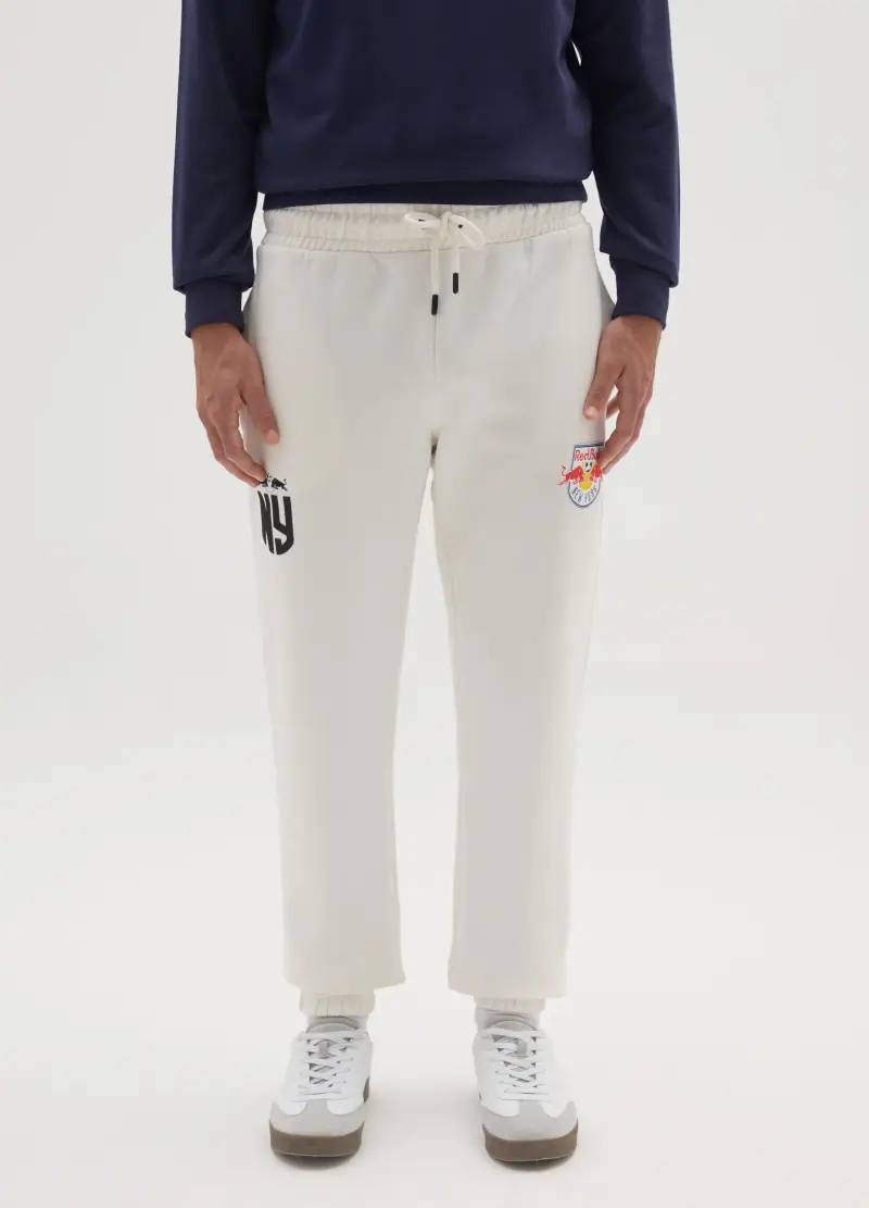 Pantaloni In Misto Cotone Bianchi, Unisex, Bianco miniatura 2