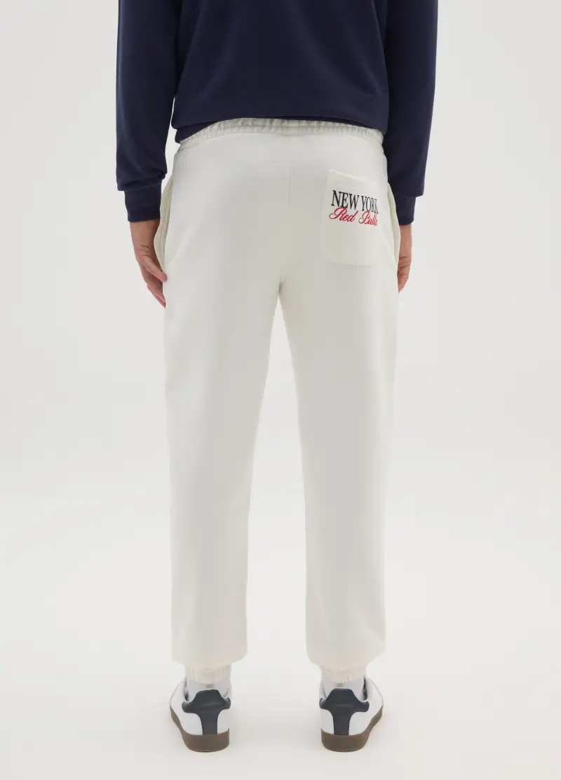 Pantaloni In Misto Cotone Bianchi, Unisex, Bianco miniatura 3