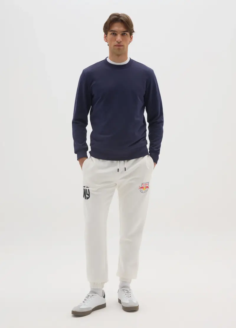 Pantaloni In Misto Cotone Bianchi, Unisex, Bianco