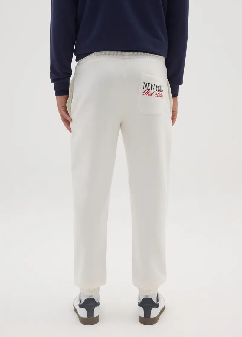 Pantaloni In Misto Cotone Bianchi, Uomo, Bianco miniatura 3