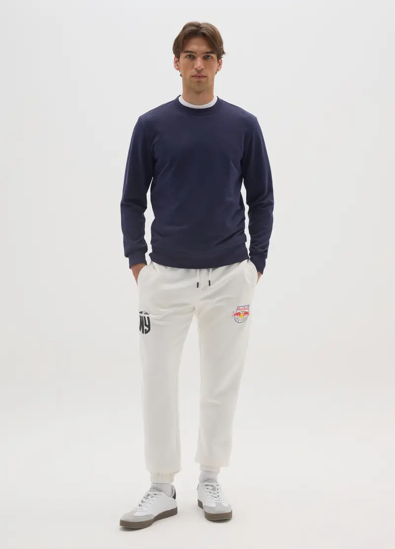 Pantaloni In Misto Cotone Bianchi, Uomo, Bianco