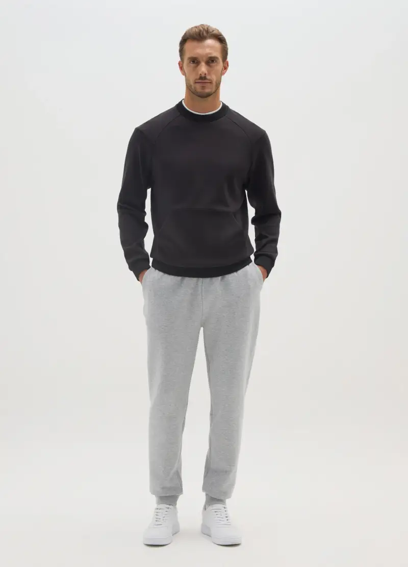 Pantaloni In Misto Cotone Grigi Regular Fit, Uomo, Grigio