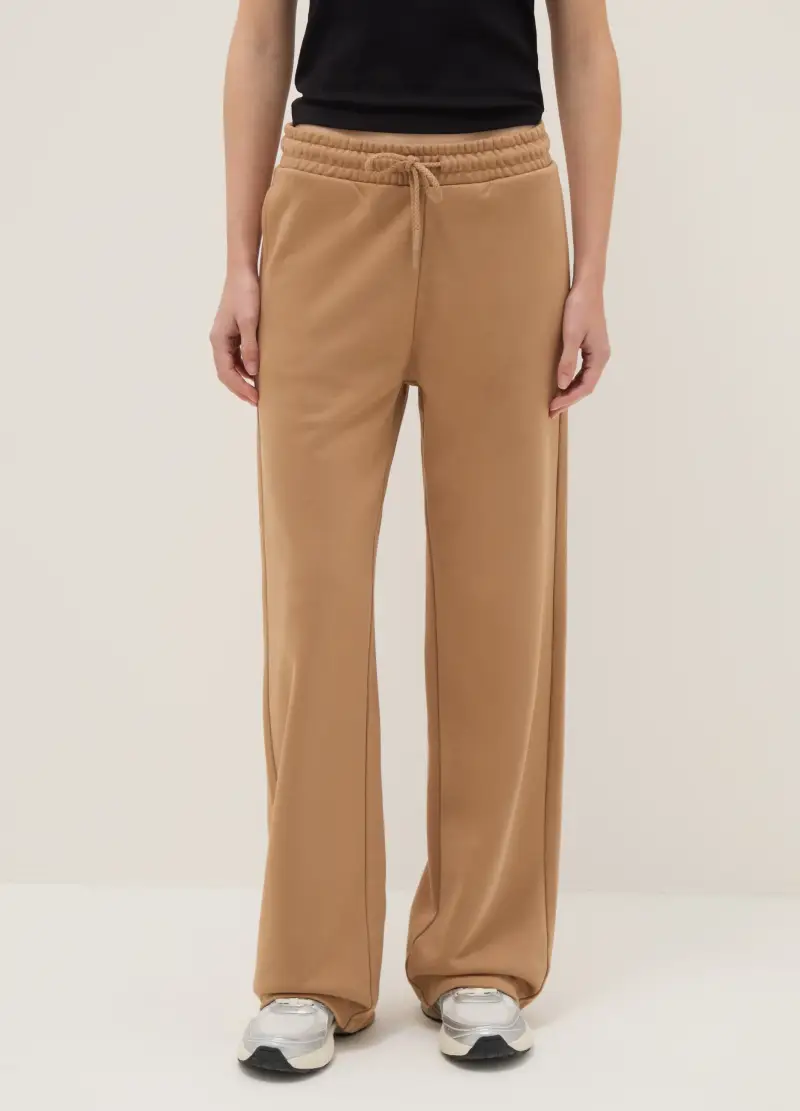 Pantaloni In Misto Cotone Marroni Regular Fit, Donna, Marrone miniatura 2