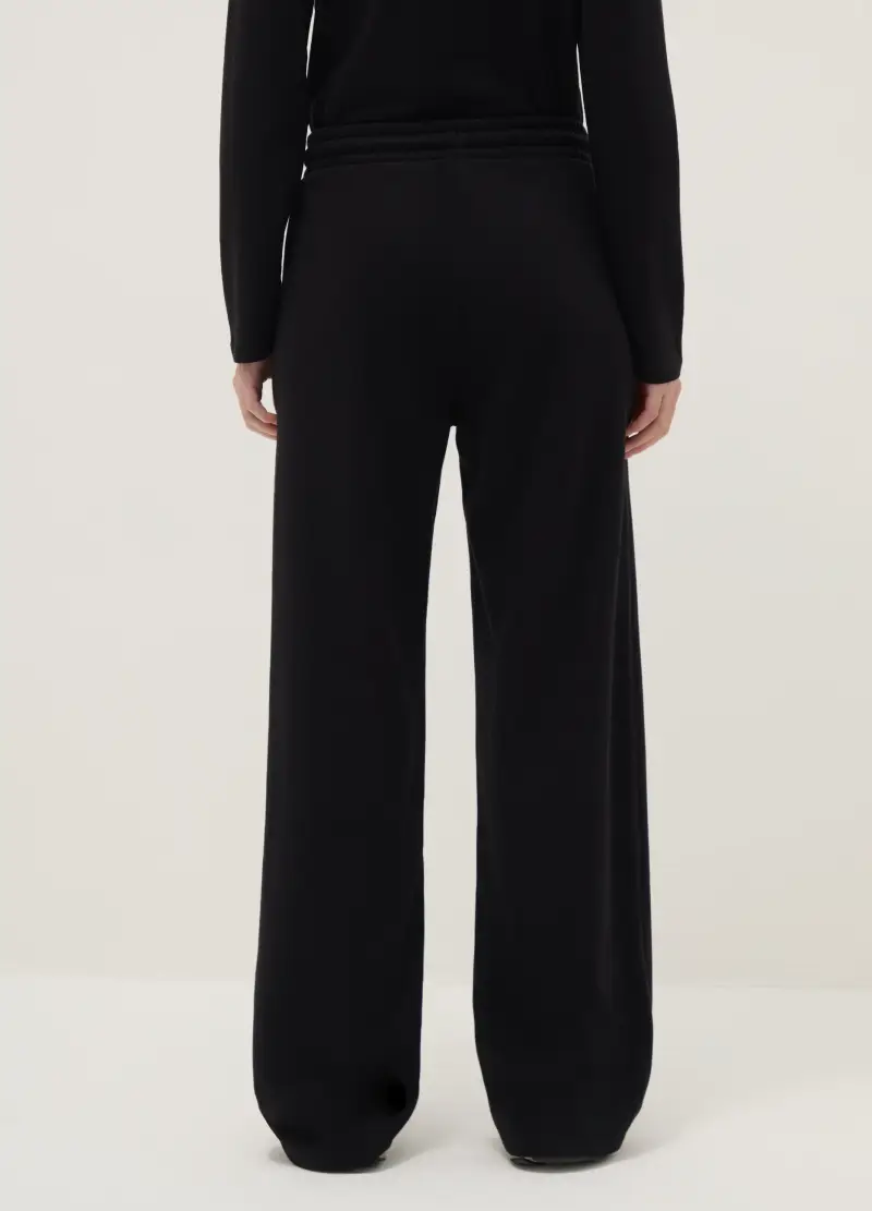 Pantaloni In Misto Cotone Neri Regular Fit, Donna, Nero miniatura 3