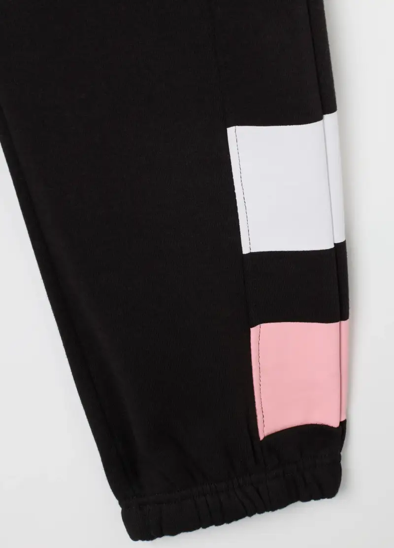 Pantaloni In Misto Cotone Neri Regular Fit, Unisex, Multicolor miniatura 2