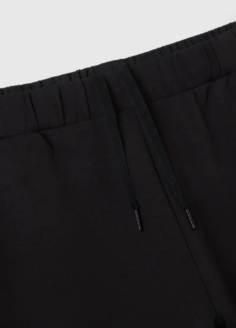 Pantaloni In Misto Cotone Nero Regular Fit, Uomo, Nero miniatura 2