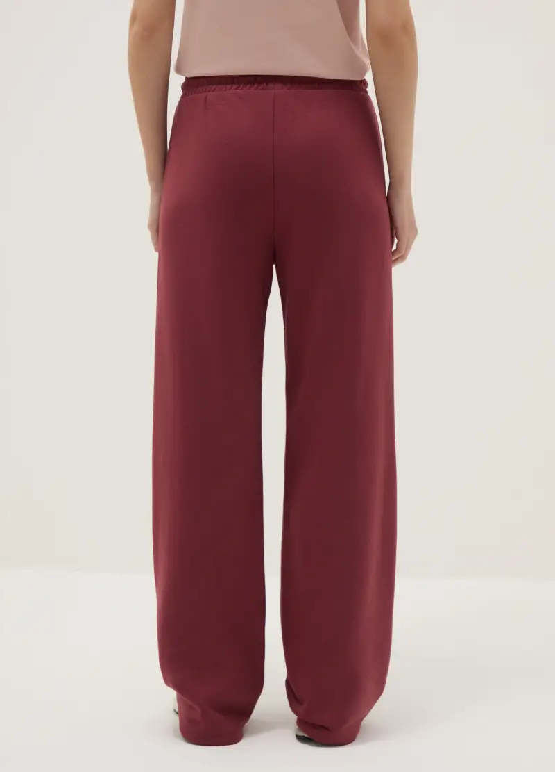 Pantaloni In Misto Cotone Rosa Regular Fit, Donna, Rosa miniatura 3