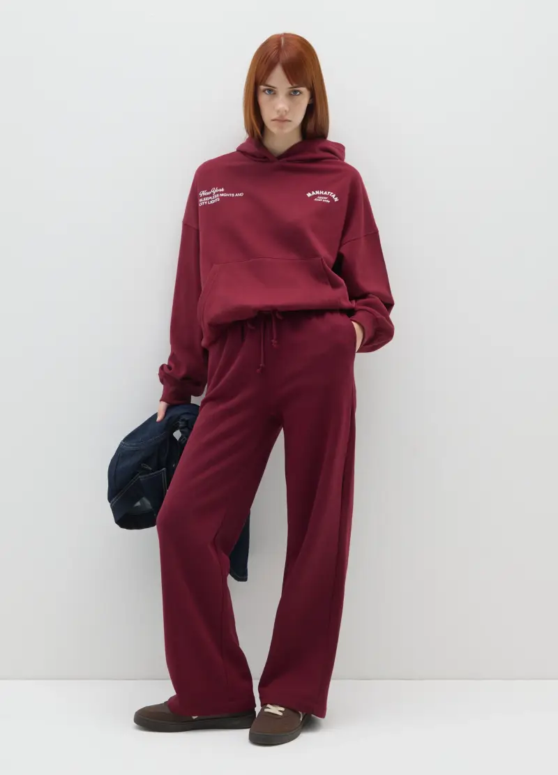 Pantaloni In Misto Cotone Rossi Regular Fit, Donna, Rosso