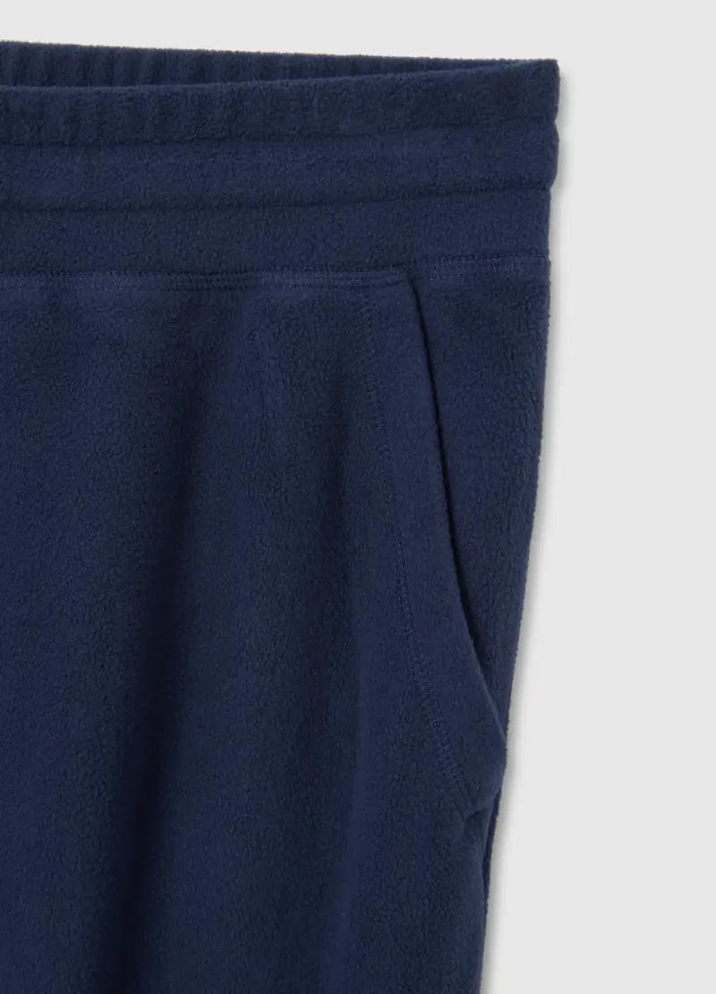 Pantaloni In Pile Blu Regular Fit Con Vita Elastica, Uomo, Blu miniatura 2