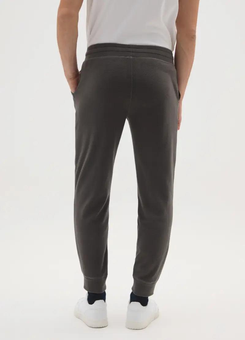 Pantaloni In Pile Grigi Regular Fit Con Vita Elastica, Uomo, Grigio miniatura 3