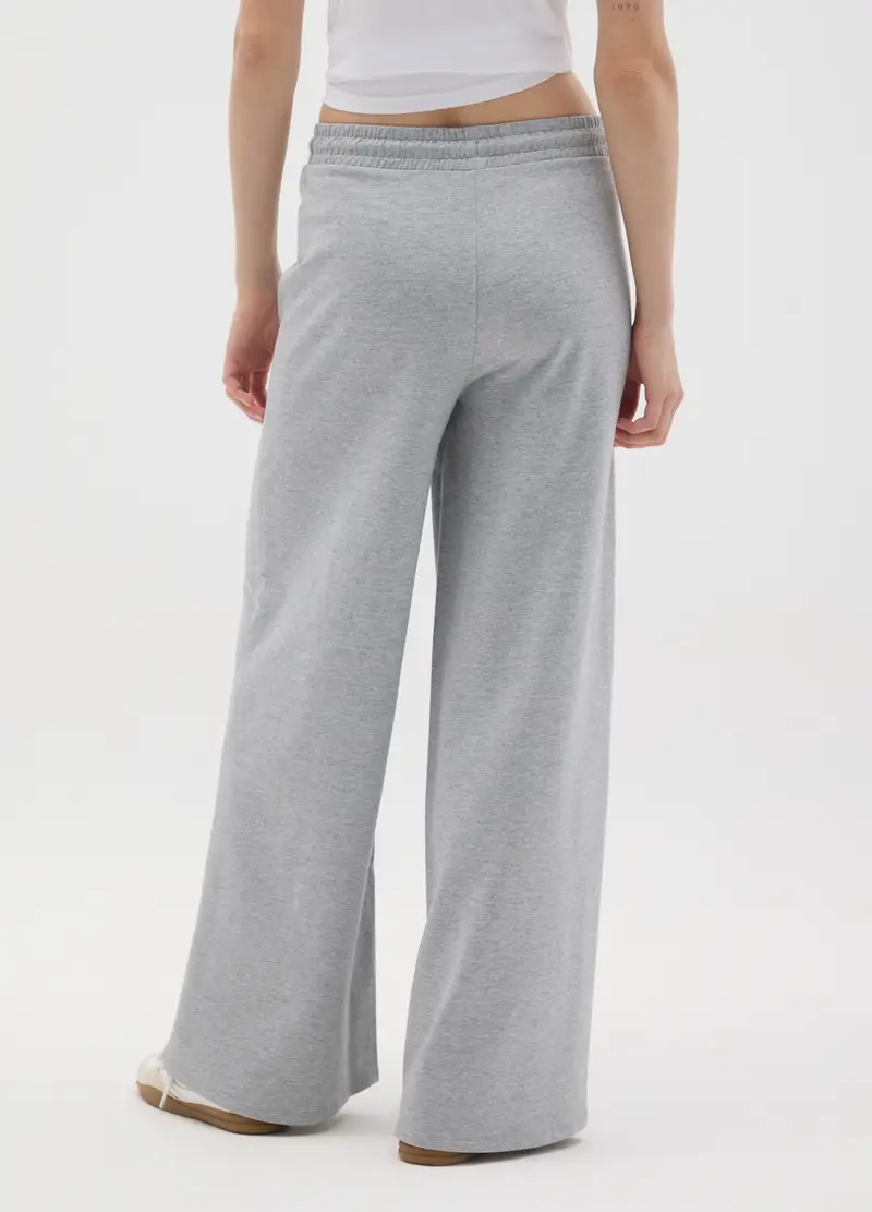 Pantaloni In Puro Cotone Grigi Regular Fit, Donna, Grigio miniatura 3