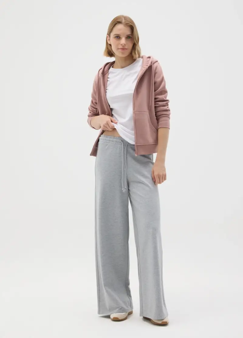 Pantaloni In Puro Cotone Grigi Regular Fit, Donna, Grigio