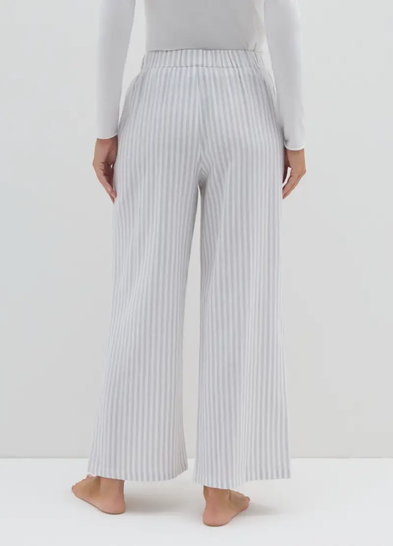 Pantaloni In Puro Cotone Grigi Regular Fit, Donna, Multicolor miniatura 3