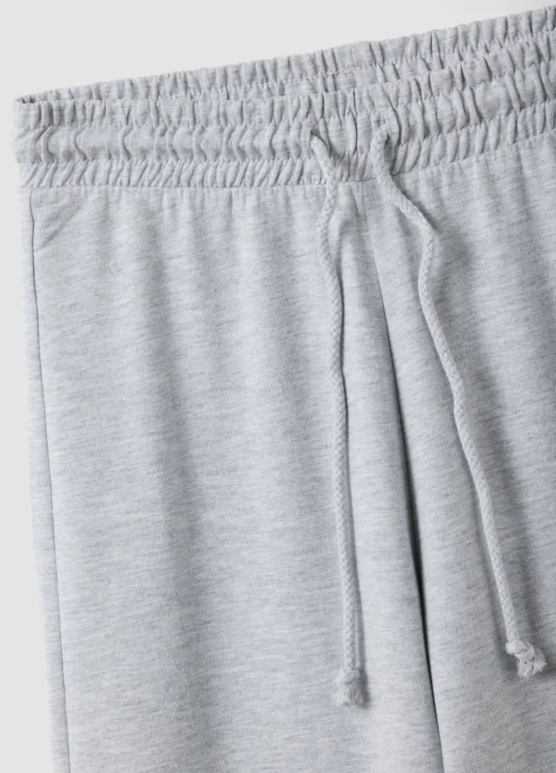 Pantaloni Jogger Baggy In Puro Cotone Grigi, Donna, Grigio miniatura 2