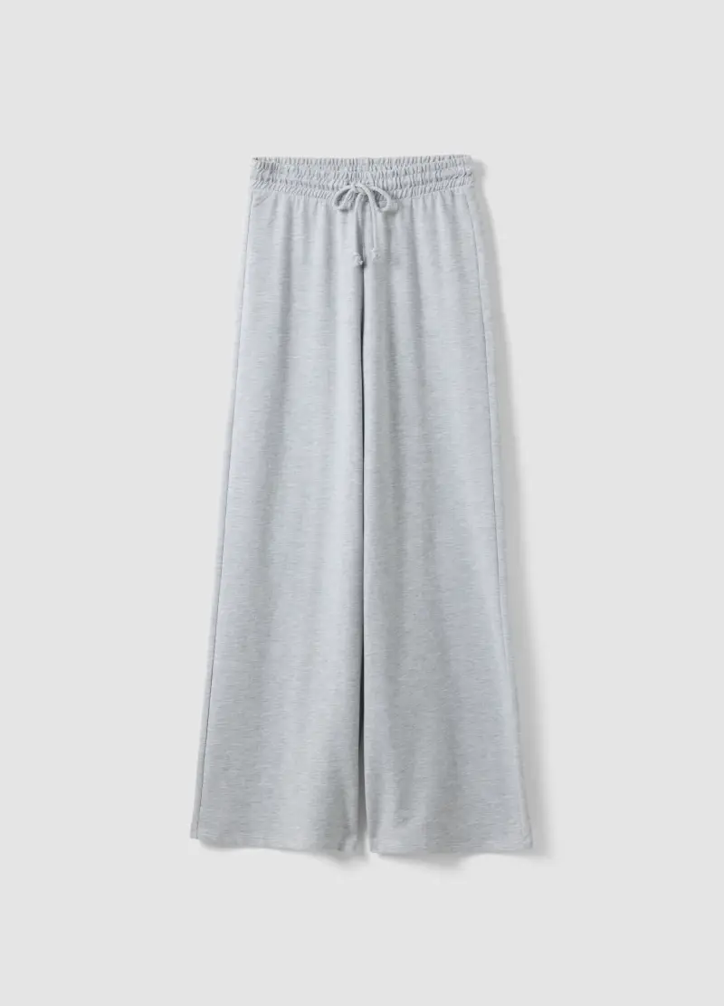 Pantaloni Jogger Baggy In Puro Cotone Grigi, Donna, Grigio