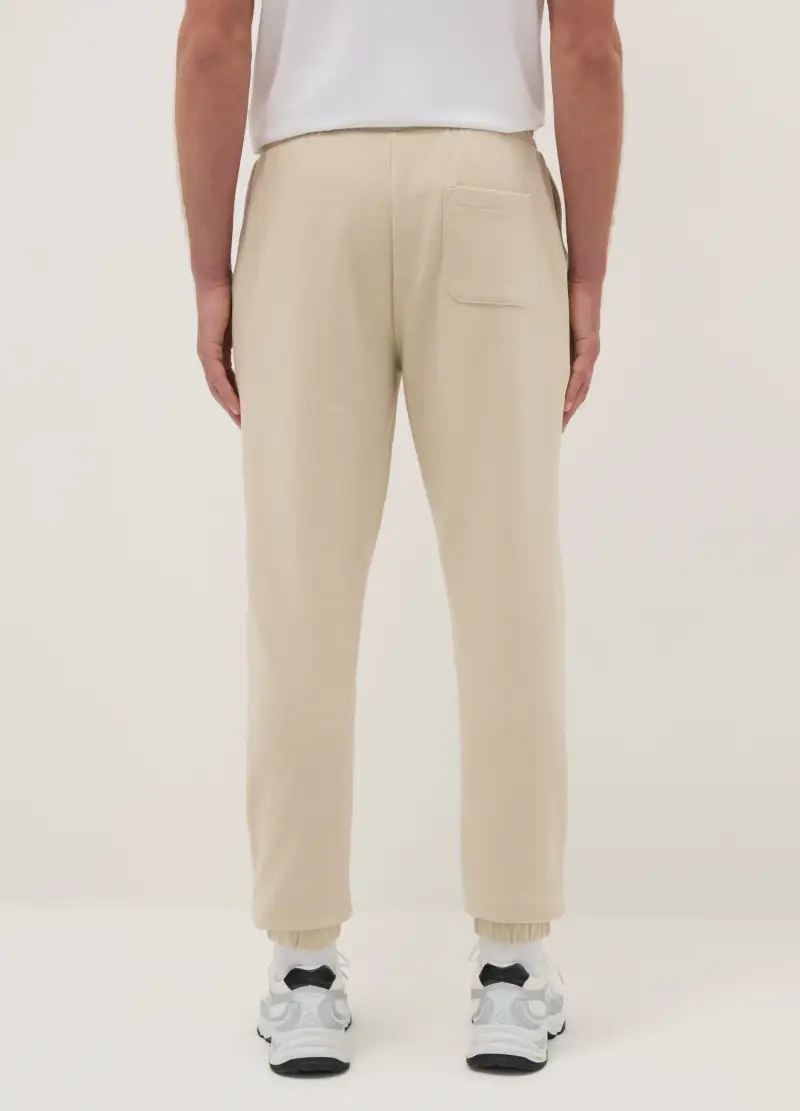 Pantaloni Jogger Beige In Misto Cotone Regular Fit, Uomo, Beige miniatura 3