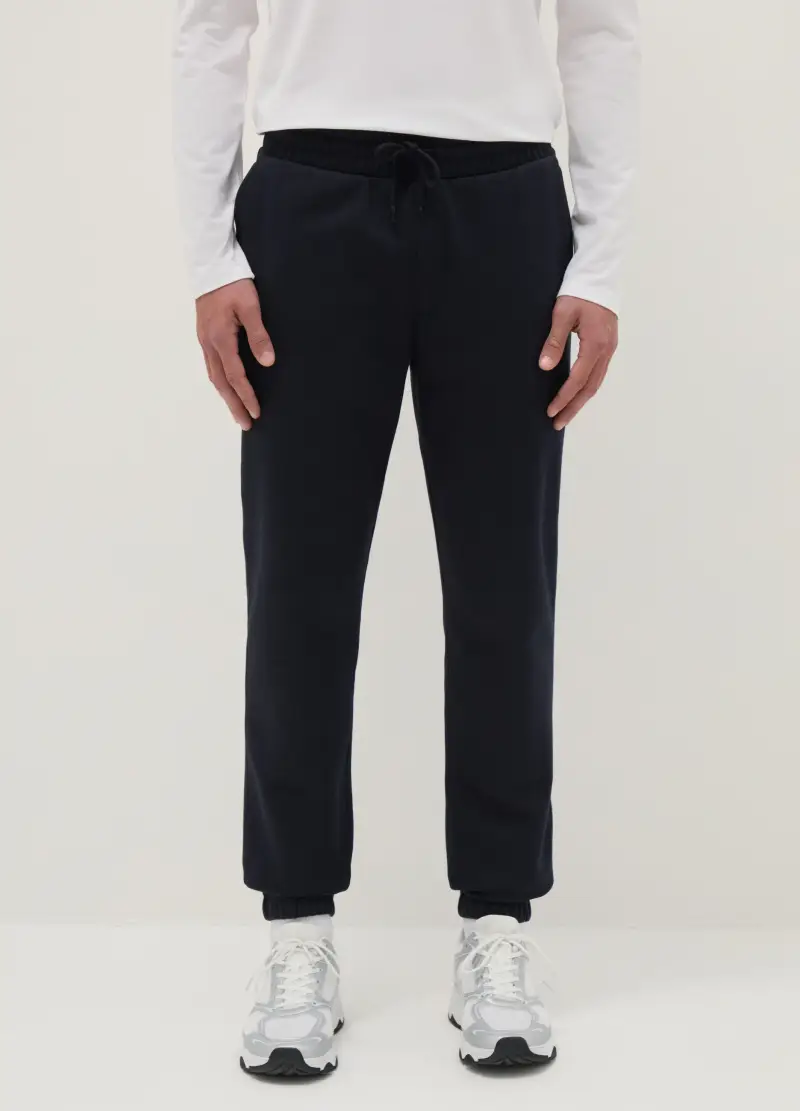 Pantaloni Jogger Blu In Misto Cotone Regular Fit, Uomo, Blu miniatura 2