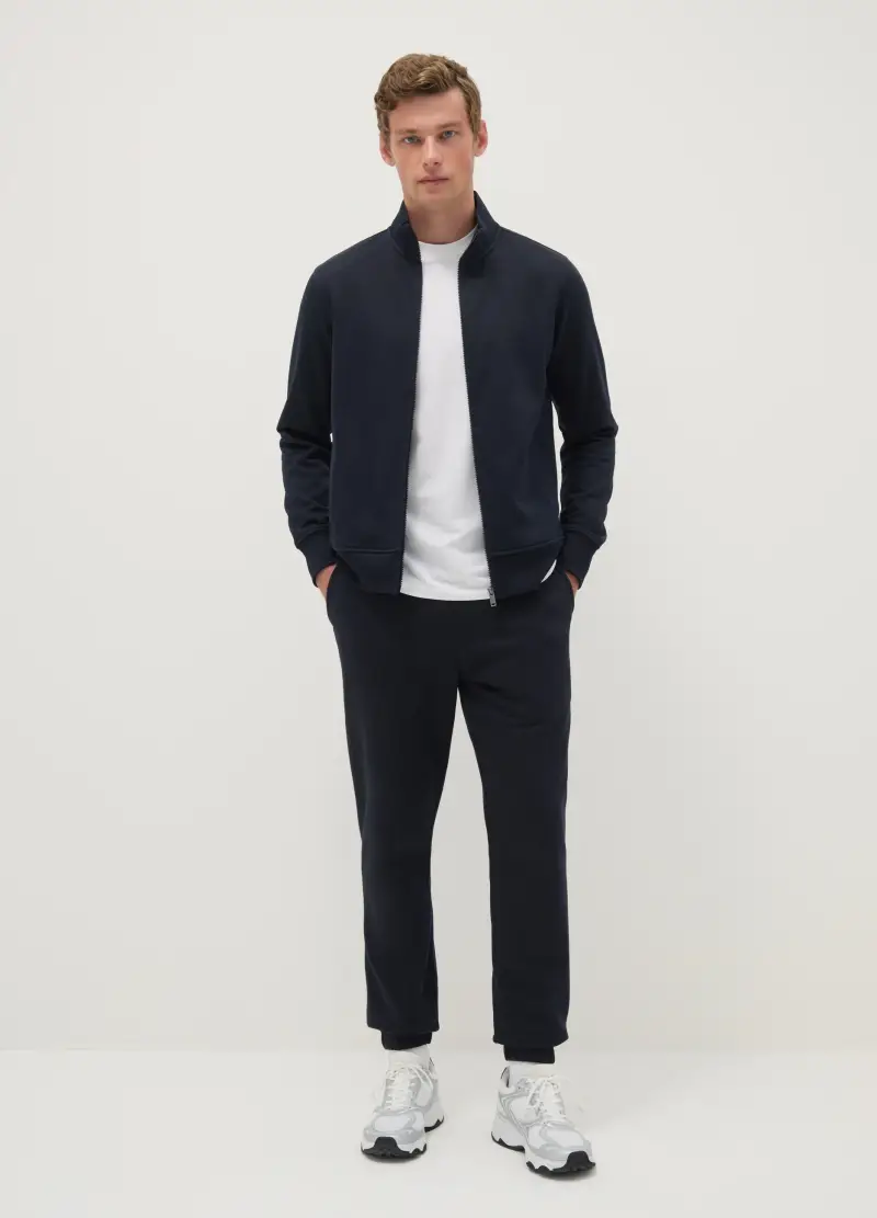 Pantaloni Jogger Blu In Misto Cotone Regular Fit, Uomo, Blu