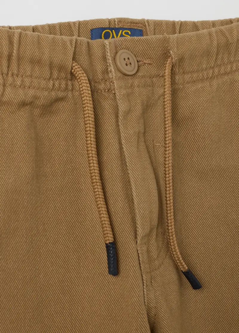 OVS, Pantaloni Jogger Da Bambino In Puro Cotone Marroni Regular Fit, Marrone, Taglia: 3-4 miniatura 2