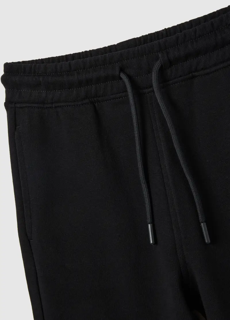 OVS, Pantaloni Jogger Da Bambino In Puro Cotone Nero Regular Fit, Nero, Taglia: 4-5 miniatura 2