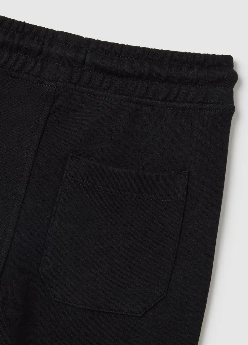 OVS, Pantaloni Jogger Da Bambino In Puro Cotone Nero Regular Fit, Nero, Taglia: 4-5 miniatura 3