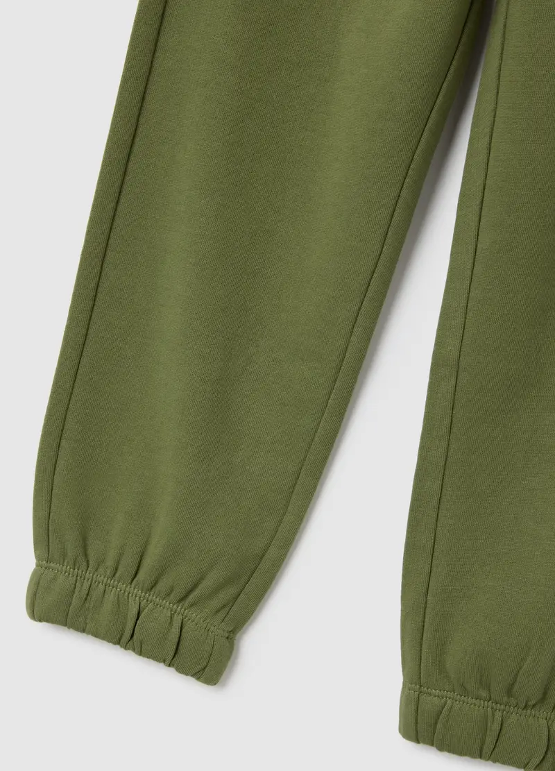 OVS, Pantaloni Jogger Da Bambino In Puro Cotone Verde Regular Fit, Verde, Taglia: 3-4 miniatura 2