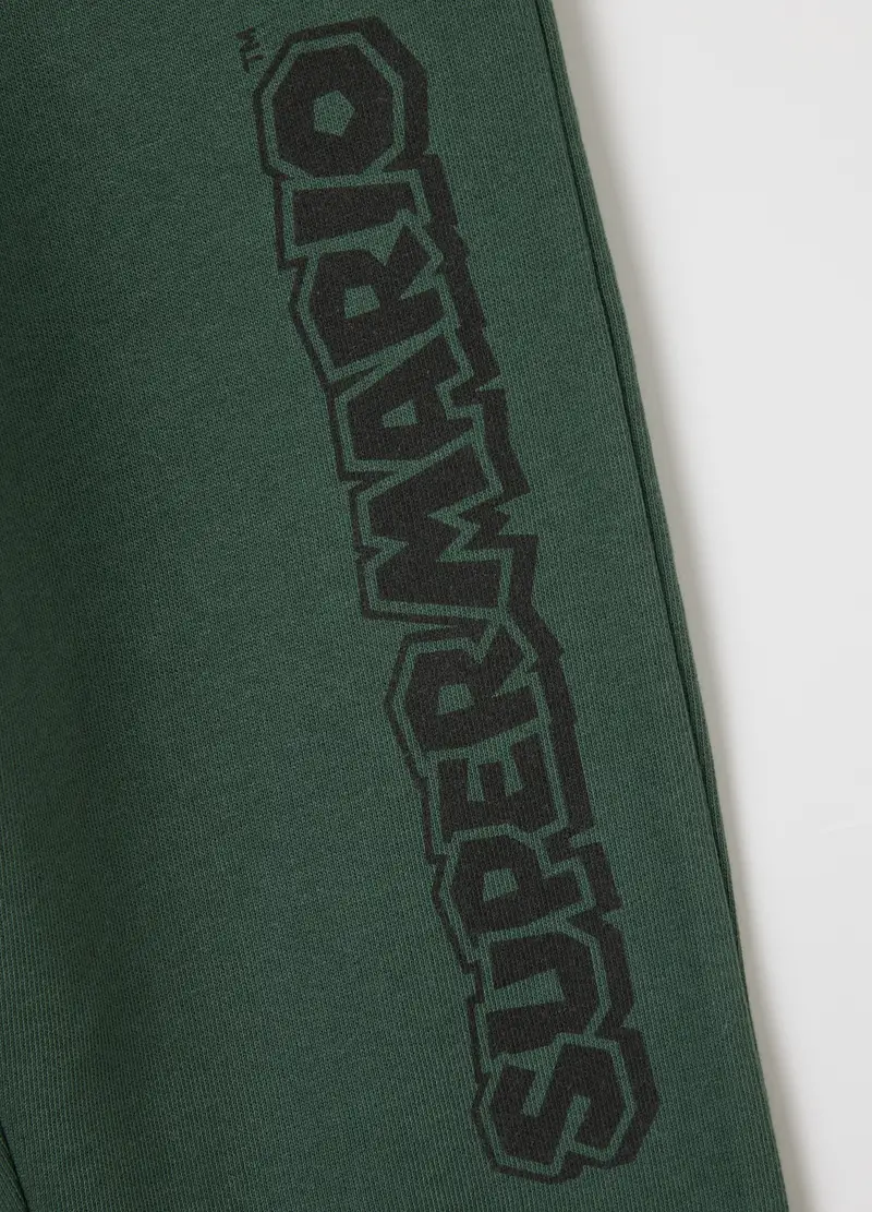 Pantaloni Jogger Da Bambino In Puro Cotone Verde, Verde miniatura 3