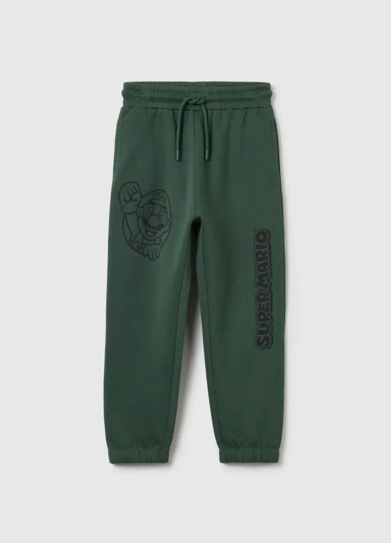 Pantaloni Jogger Da Bambino In Puro Cotone Verde, Verde