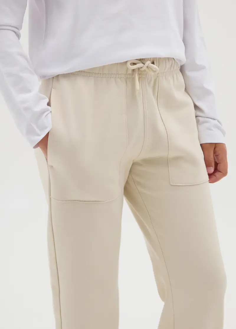 OVS, Pantaloni Jogger Da Ragazzo In Puro Cotone Beige Regular Fit, Bambino, Beige, Taglia: 10-11 miniatura 2