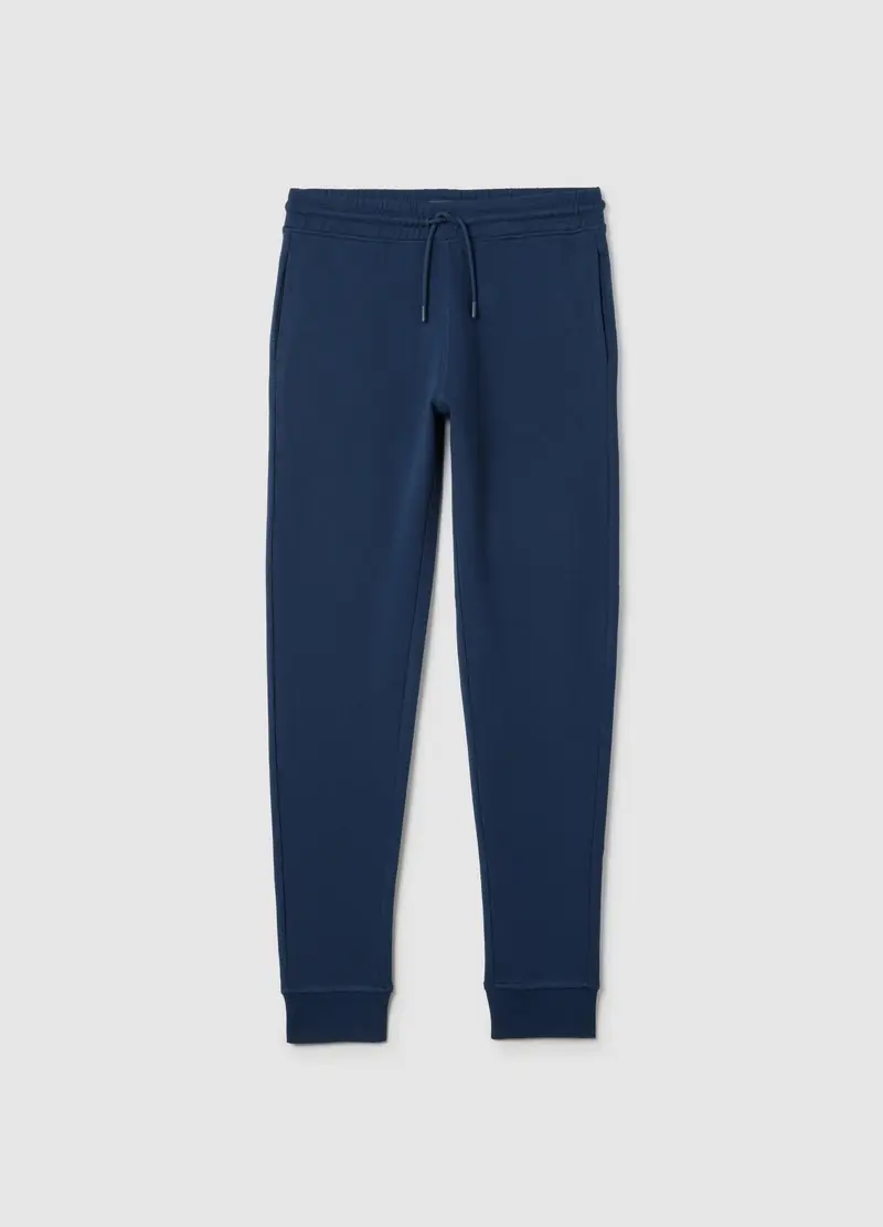 OVS, Pantaloni Jogger Da Ragazzo In Puro Cotone Blu Regular Fit, Bambino, Blu, Taglia: 10-11