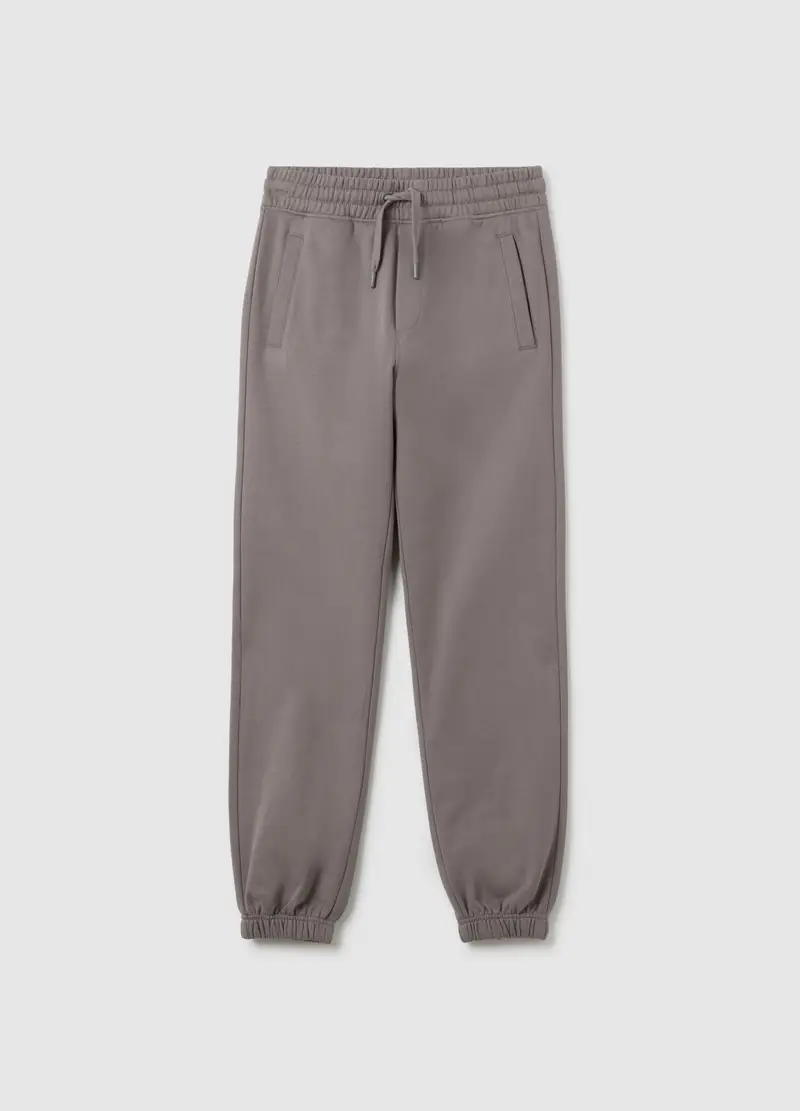 OVS, Pantaloni Jogger Da Ragazzo In Puro Cotone Grigio Regular Fit, Bambino, Grigio, Taglia: 10-11
