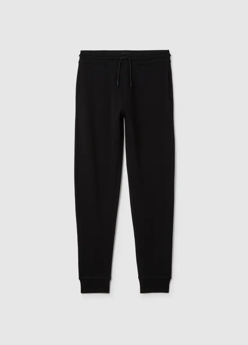 OVS, Pantaloni Jogger Da Ragazzo In Puro Cotone Nero Regular Fit, Bambino, Nero, Taglia: 10-11