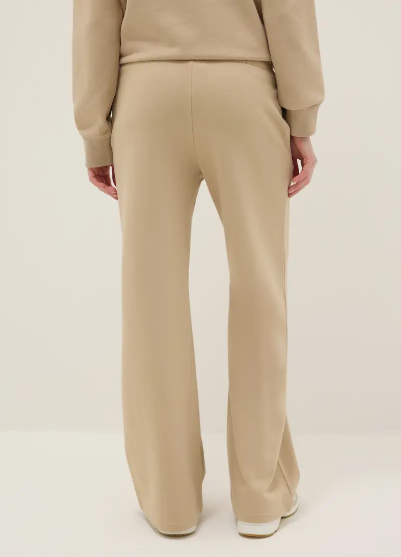 Pantaloni Jogger In Misto Cotone Beige Regular Fit, Donna, Beige miniatura 3