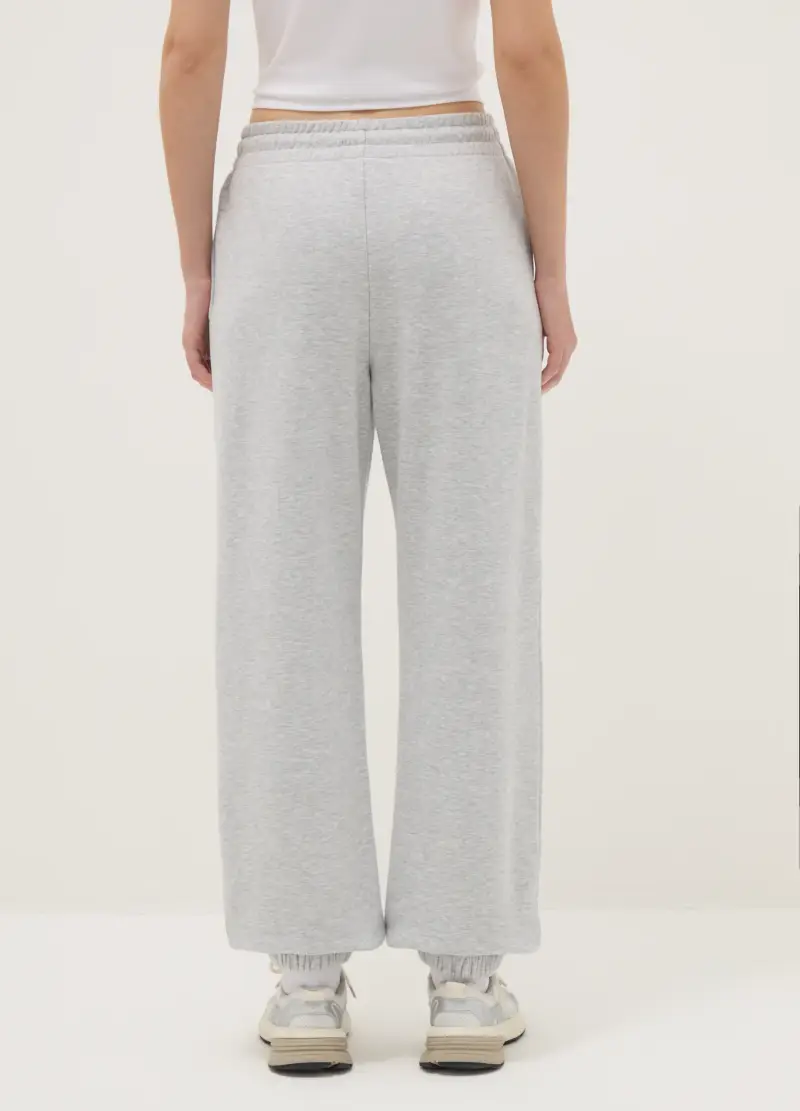 Pantaloni Jogger In Misto Cotone Grigi Regular Fit, Donna, Grigio miniatura 3