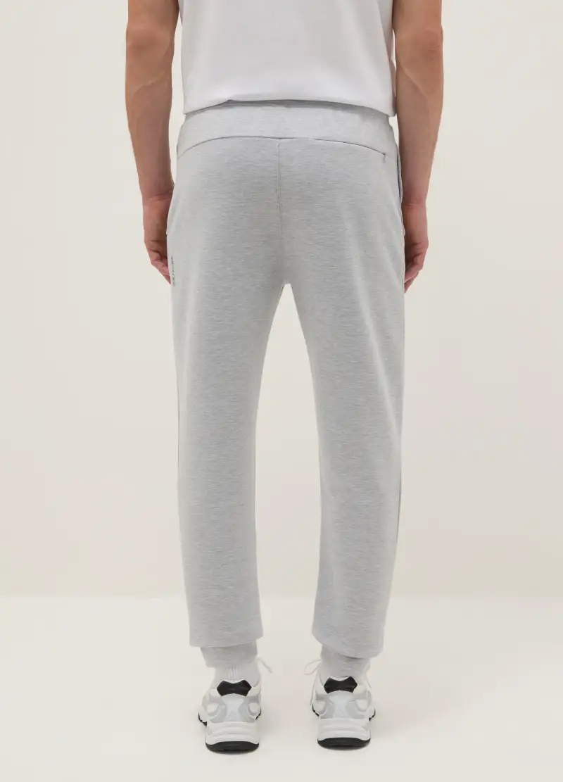 Pantaloni Jogger In Misto Cotone Grigi Regular Fit, Uomo, Grigio miniatura 3