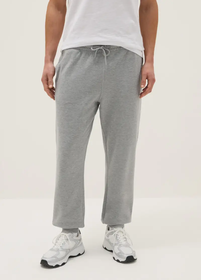 Pantaloni Jogger In Misto Cotone Grigio Regular Fit, Uomo, Grigio miniatura 2