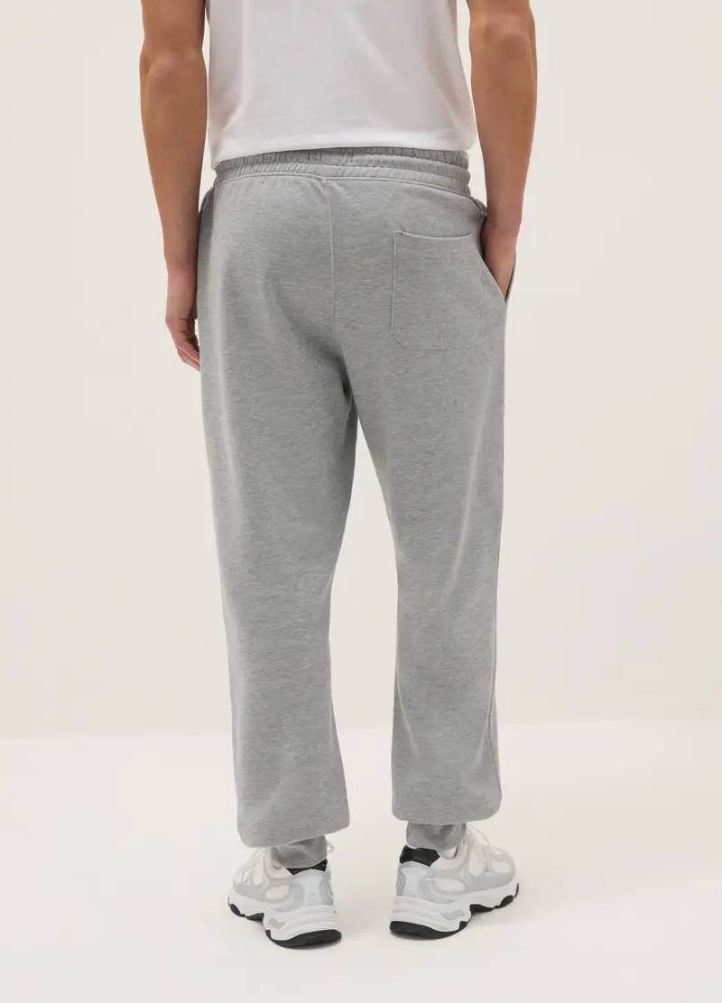 Pantaloni Jogger In Misto Cotone Grigio Regular Fit, Uomo, Grigio miniatura 3