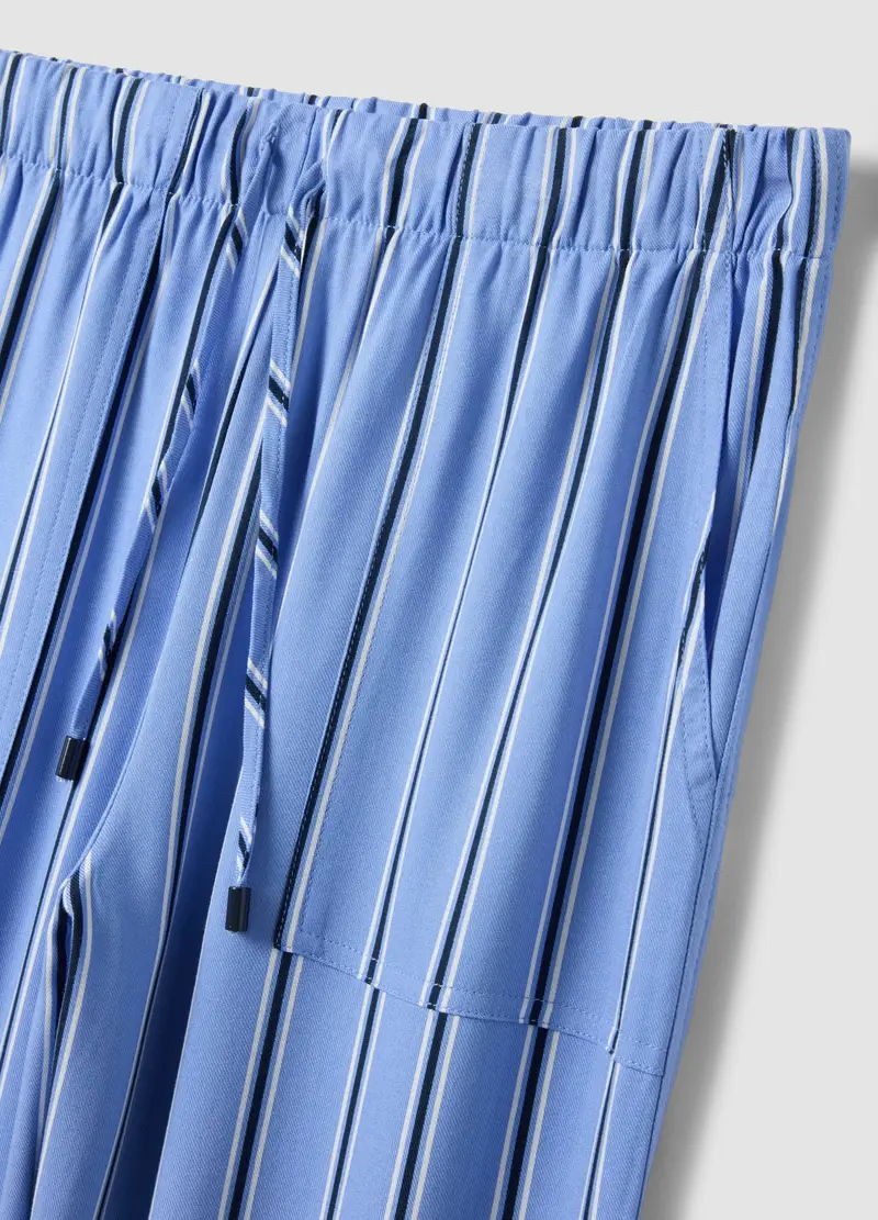 Pantaloni Jogger In Pura Viscosa A Righe Multicolor Regular Fit, Donna, Multicolor miniatura 2