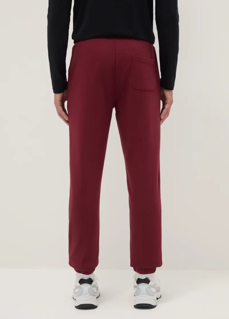 Pantaloni Jogger Rossi In Misto Cotone Regular Fit, Uomo, Rosso miniatura 3