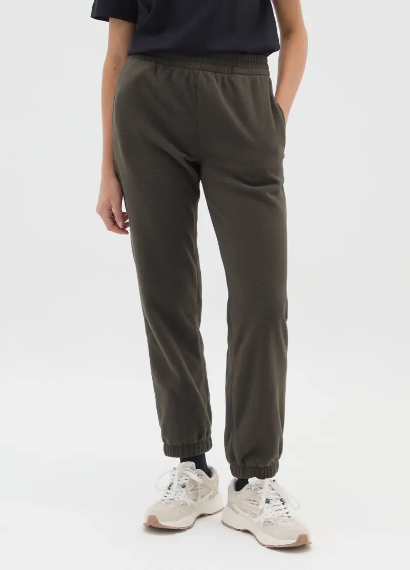 Pantaloni Jogger Verdi Regular Fit Con Vita Elasticizzata, Donna, Verde miniatura 2