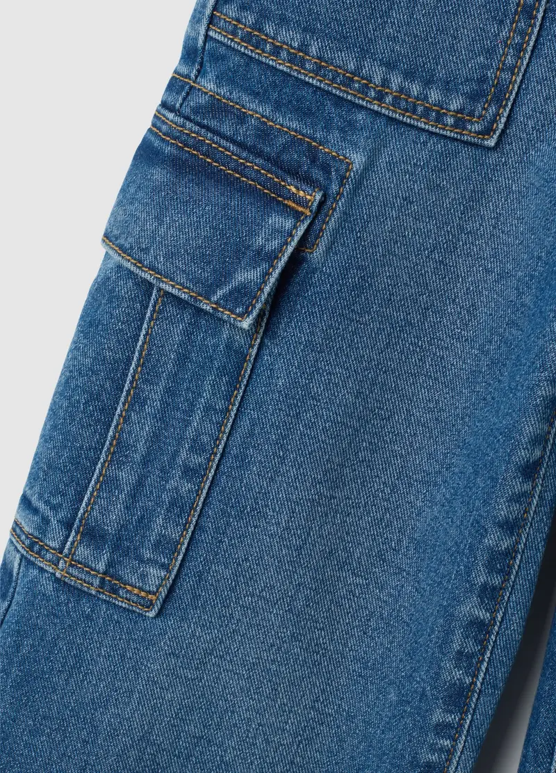 OVS, Pantaloni Larghi Da Bambina In Puro Cotone Denim, Denim, Taglia: 4-5 miniatura 2