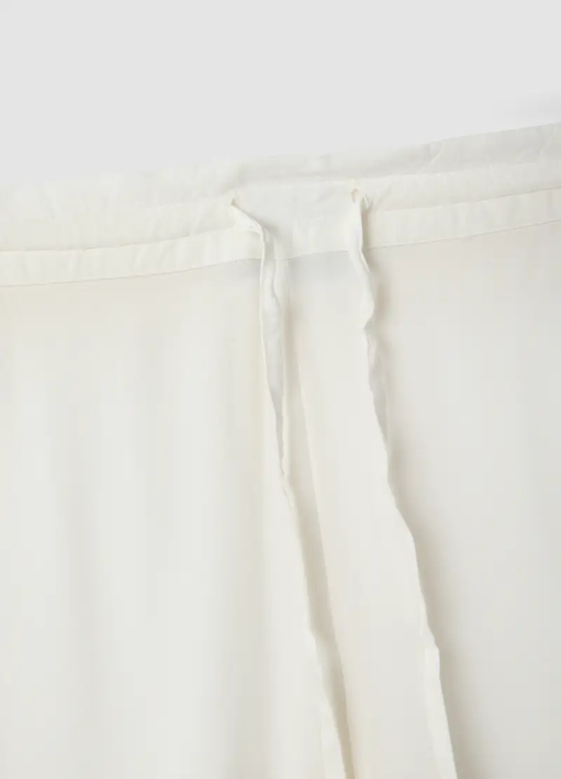 Pantaloni Lunghi In Pura Viscosa Bianchi, Donna, Bianco miniatura 2