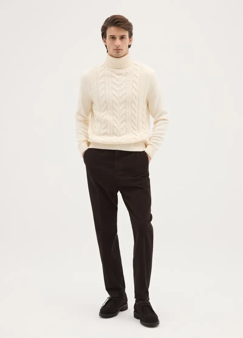 Pantaloni Marroni In Velluto A Coste Regular Fit, Uomo, Marrone