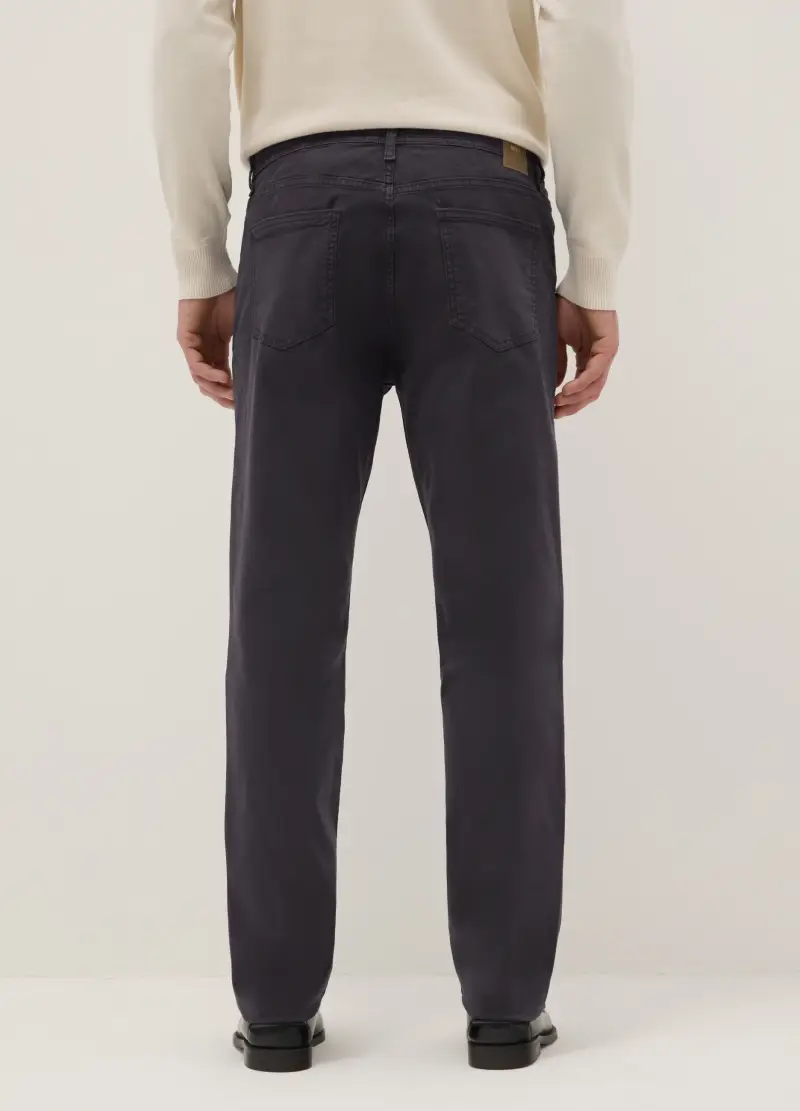 Pantaloni Neri In Cotone Elasticizzato Slim Fit, Uomo, Nero miniatura 3