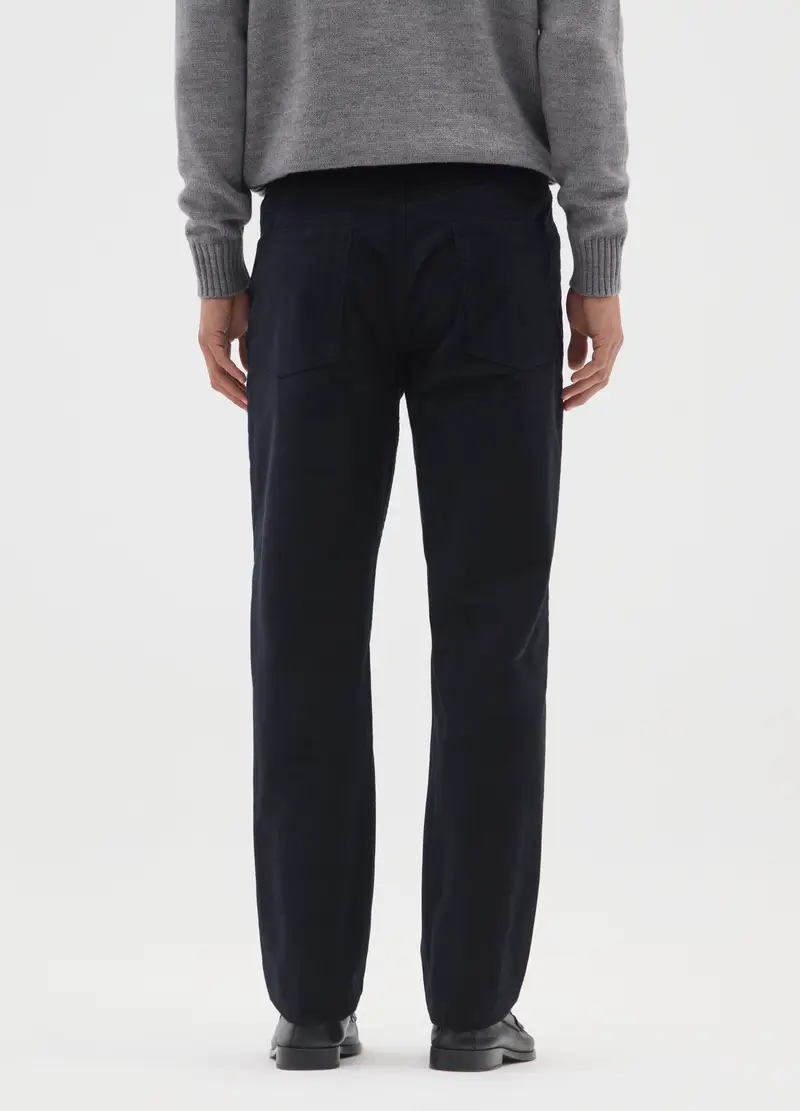 Pantaloni Neri In Velluto A Coste Slim Fit, Uomo, Nero miniatura 3