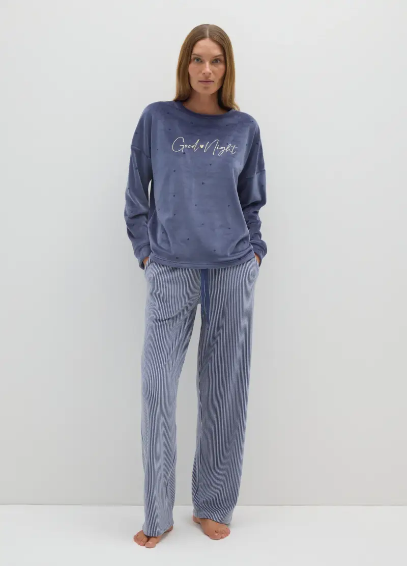 Pantaloni Pigiama A Righe Multicolor Con Coulisse Regolabile, Donna, Multicolor